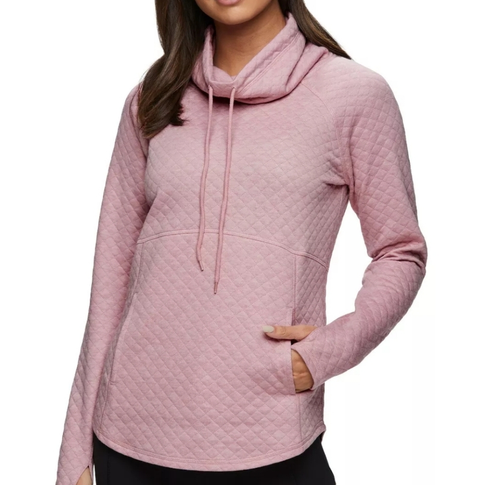 RBX Active Quilted Drawstring Cowl Neck Pullover/ Sweatshirt
